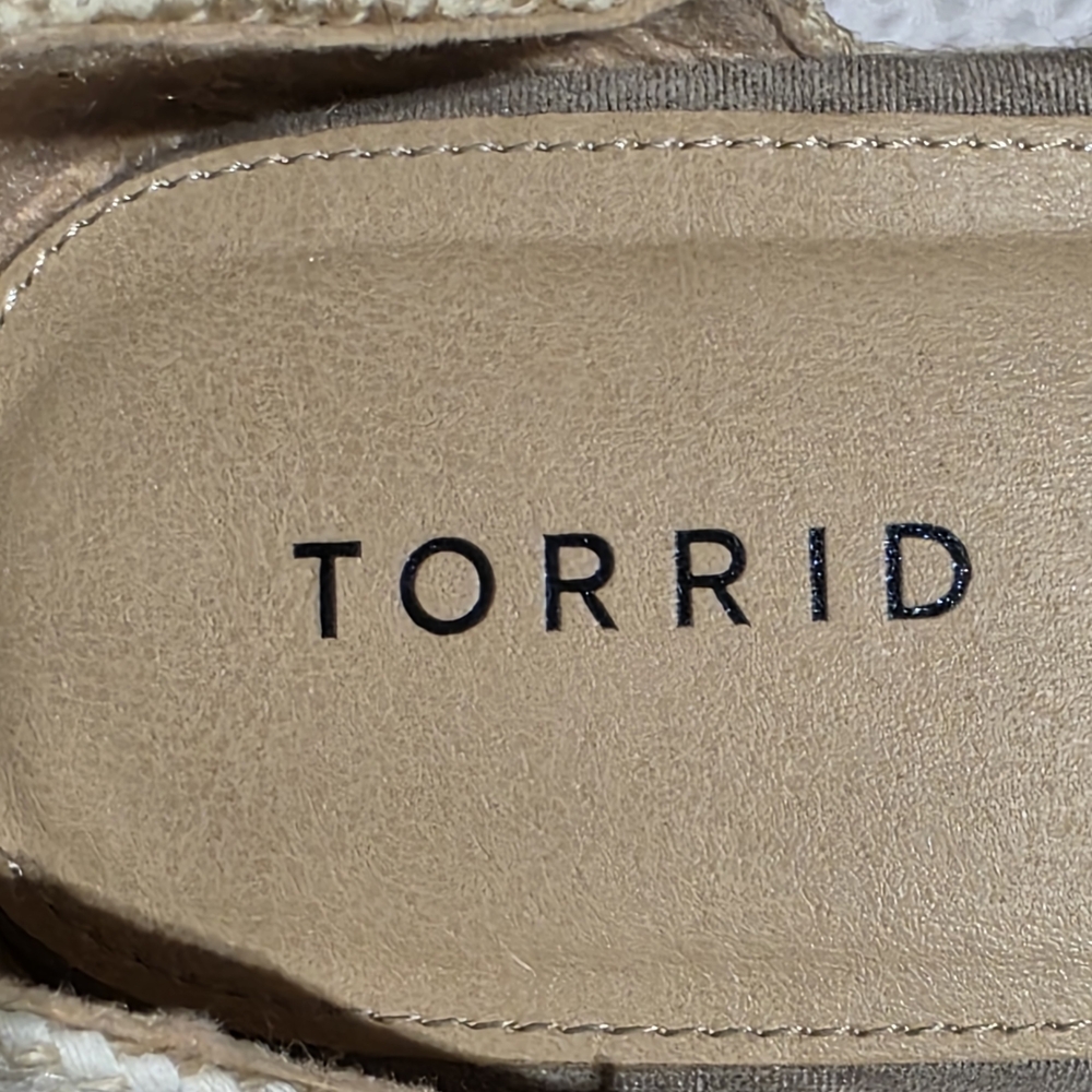🔥SOLD🔥       EUC Torrid Taupe Espadrille Wedge Sandals - Picture 2 of 15